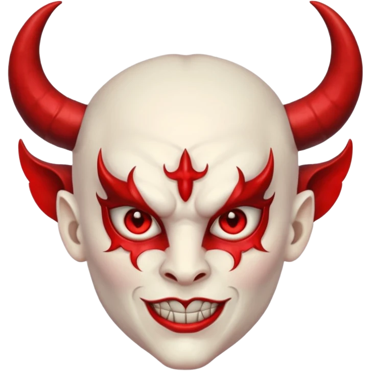 Devil wearing angel mask emoji