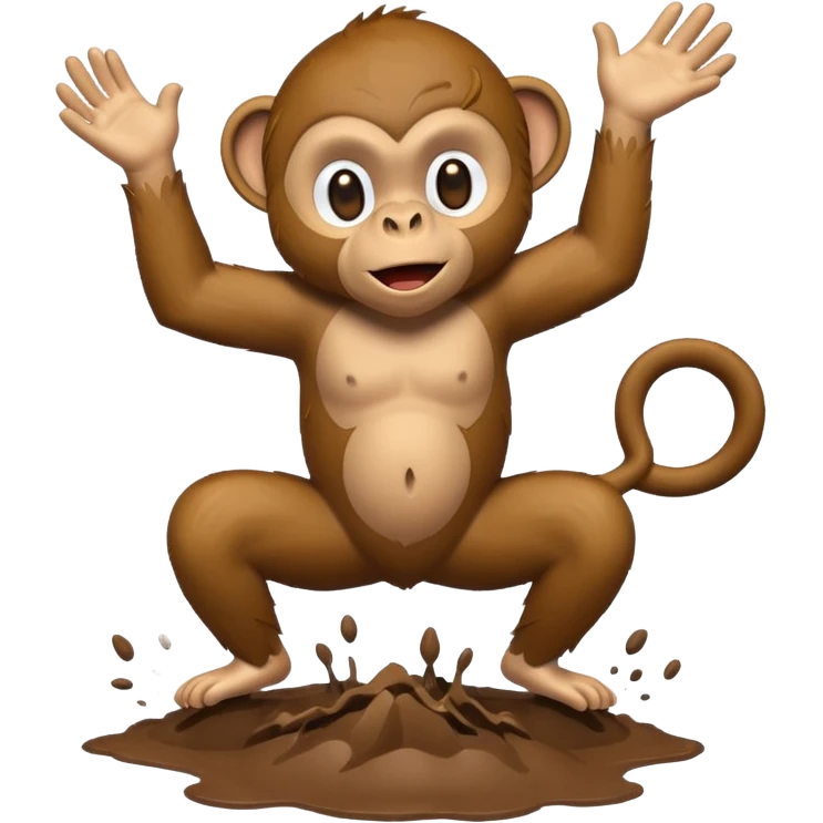 A monkey throwing mud emoji