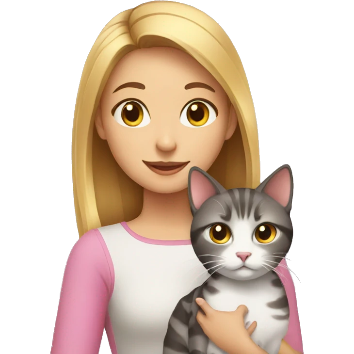 Girl and cat emoji