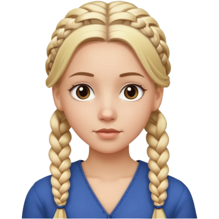 white girl, full braided blonde hair, side cornrows emoji
