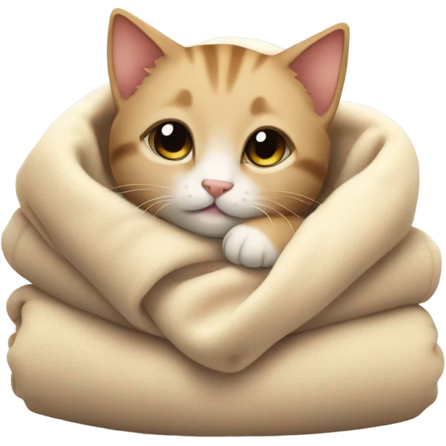 Kitty in blanket  love emoji