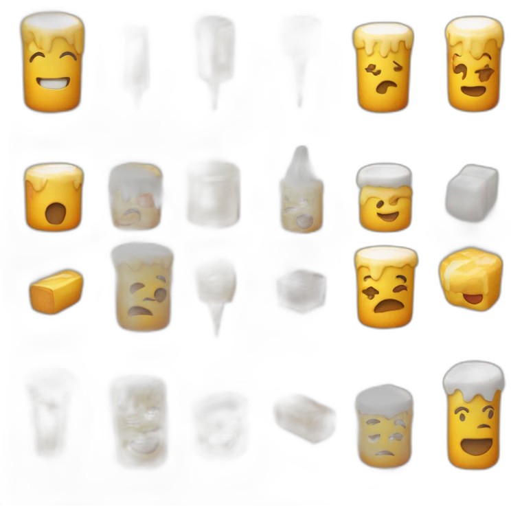 une sucrerie moelleuse, légère et fondante. Il est généralement en forme de petit cylindre ou de cube et de couleur blanche emoji