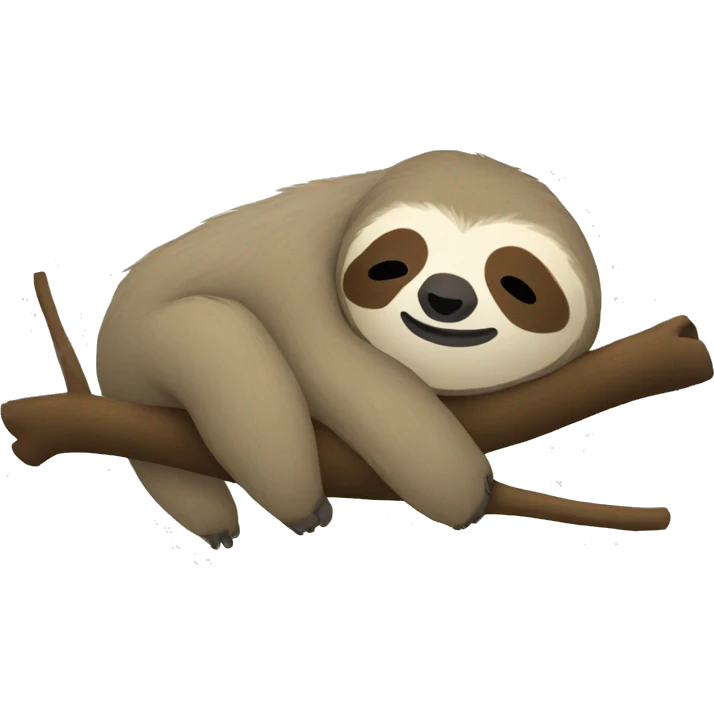 Sloth sleeping on a branch with pillow emoji