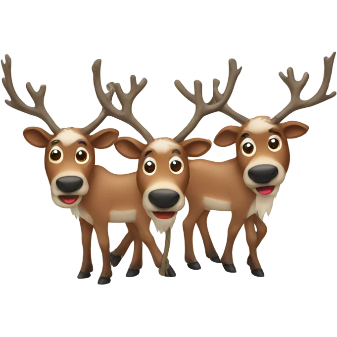 Three reindeer  emoji