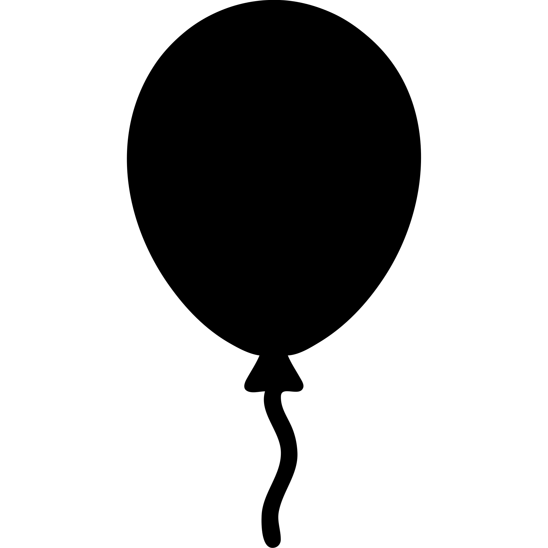 solid black balloon icon, minimal emoji