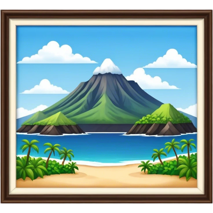 big island with mountain emoji