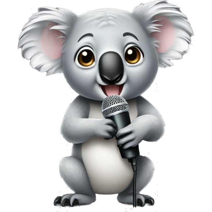 Koala with a microphone emoji