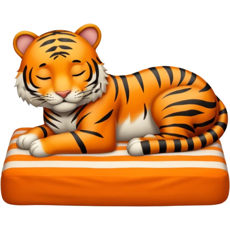 Tiger sleep bed good night emoji