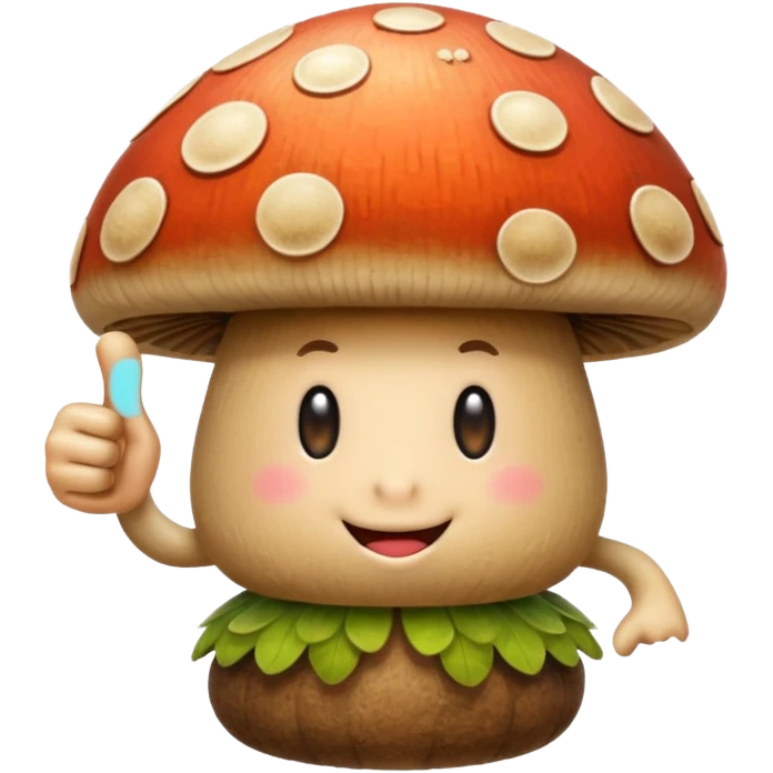 Mushroom giving thumbs up emoji