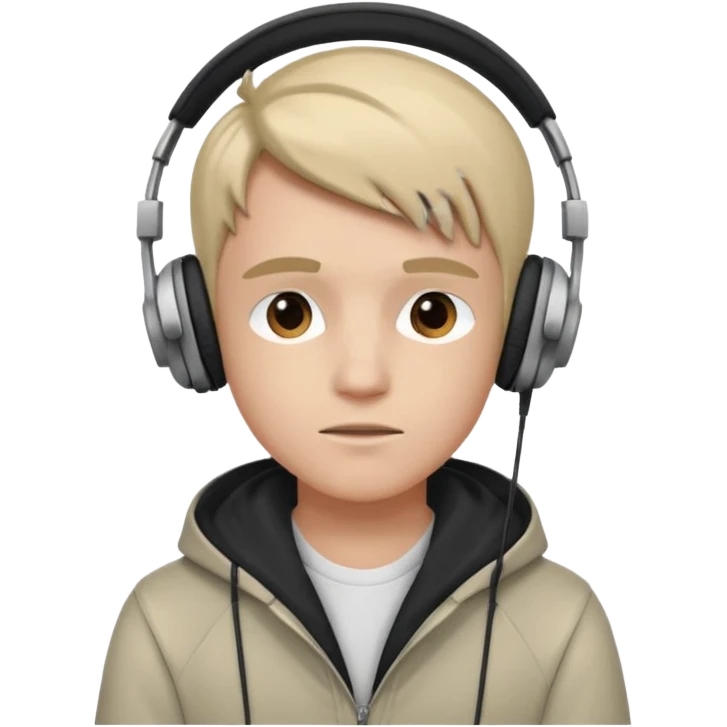 GenZ boy with headphones on and look like editor make him cool asf!  emoji