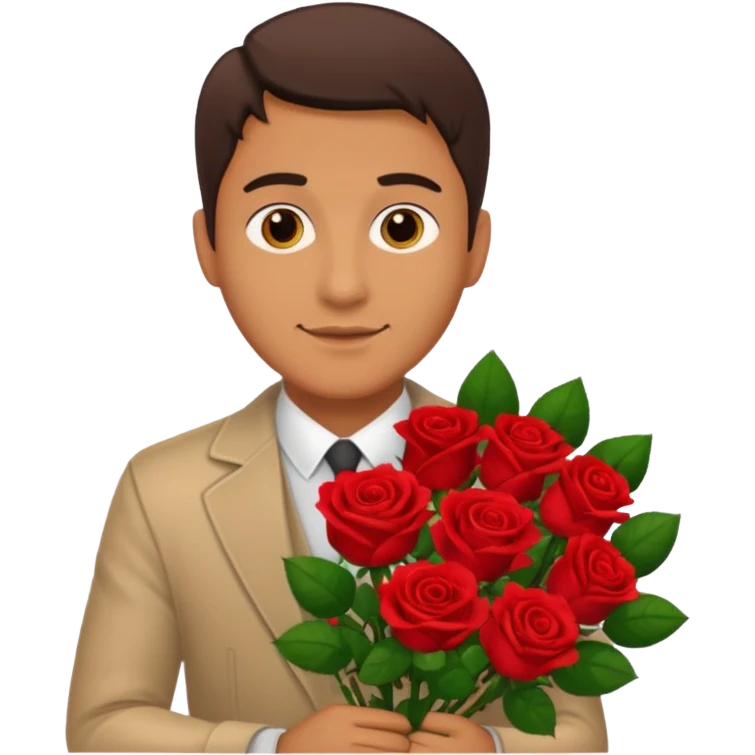 man flower-holding person bouqet emoji
