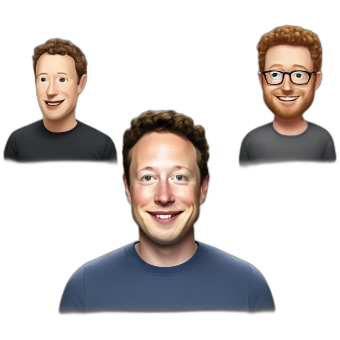 Elon musk Mark Zuckerberg and Joe Rogen emoji