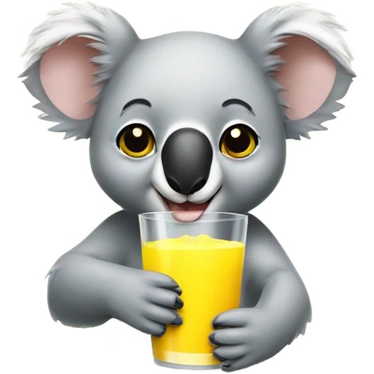 Koala drinking yellow drink emoji