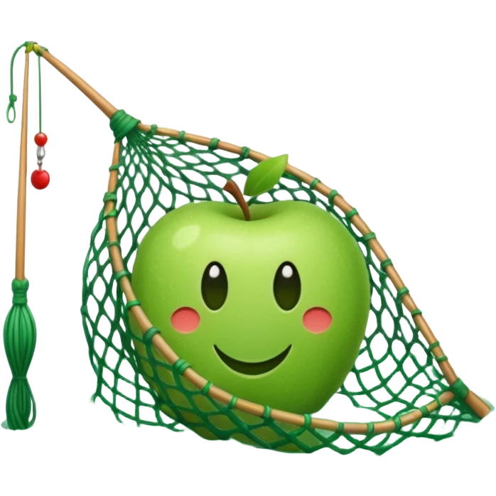 fishing net in water apple emoji style emoji