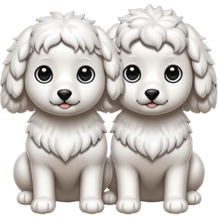Dos caniches,uno blanco y el otro negro emoji