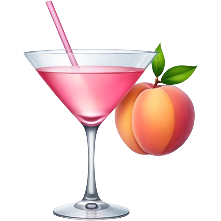 glass of pink martini with peach emoji