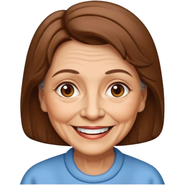 Old Lady 44 age brown hair light skin emoji