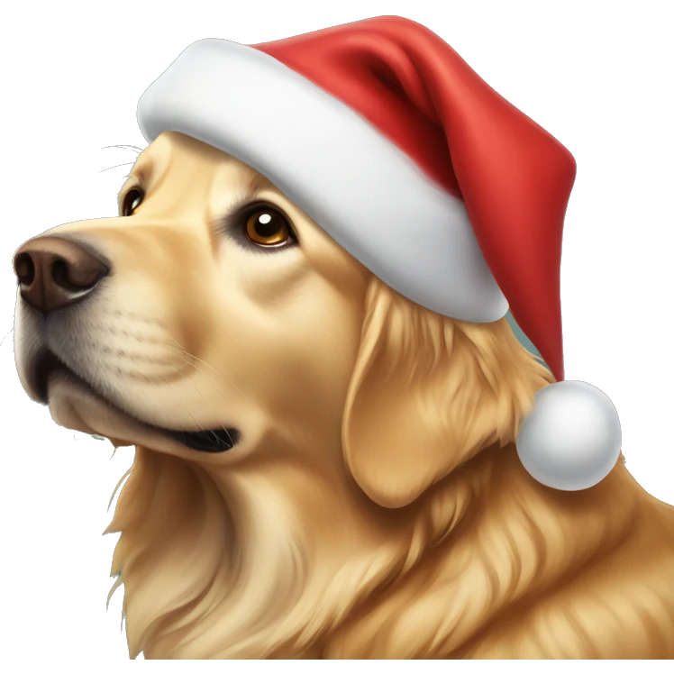 Golden retriever dressed as Santa Claus  emoji