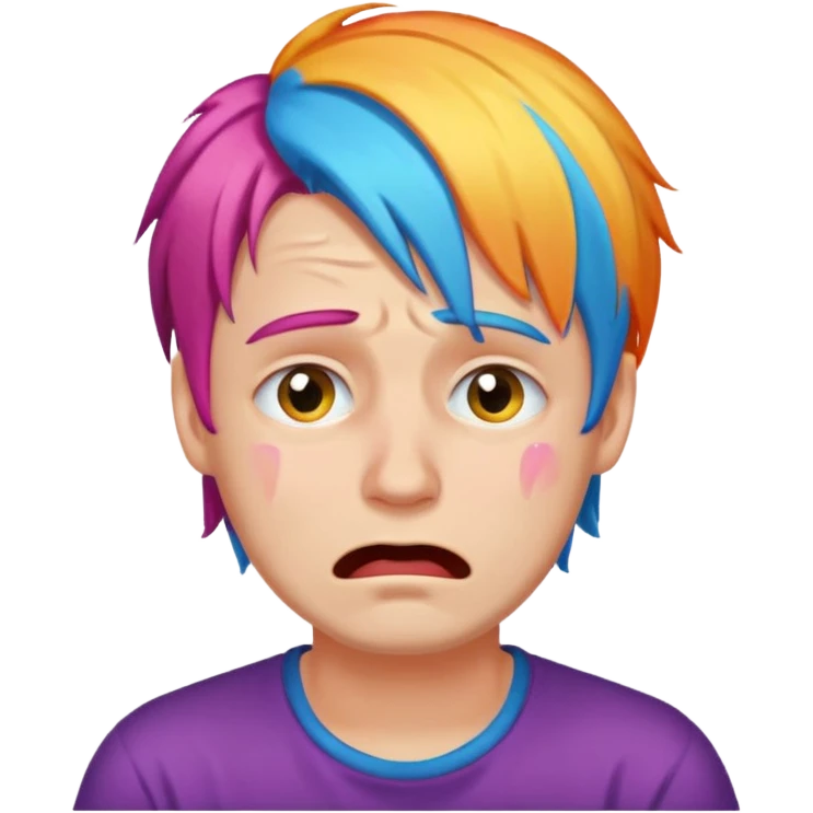 man crying with colored hair emoji