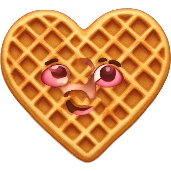 Heart waffle emoji