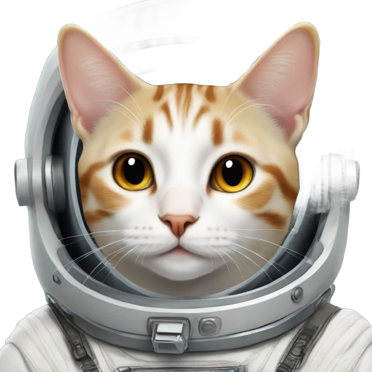 Cat white  astronaut  emoji
