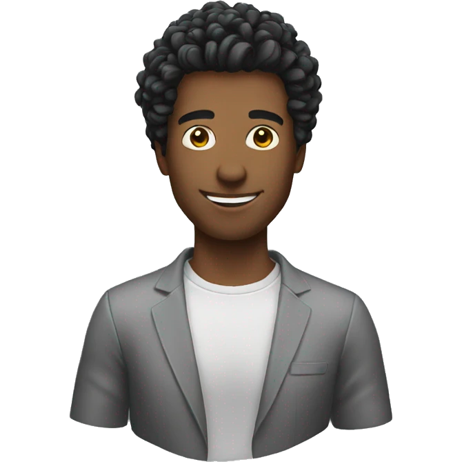 Man hair black atractivo emoji