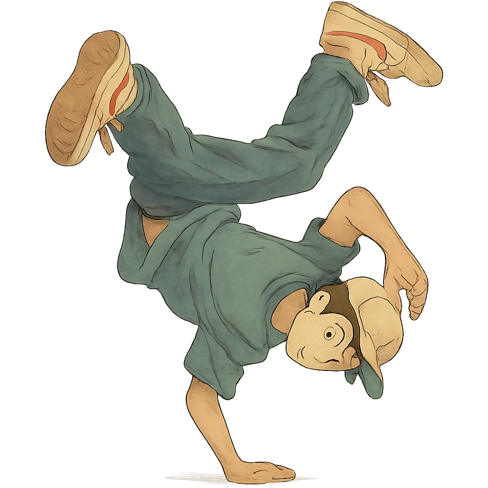 breakdancer in dynamic pose emoji