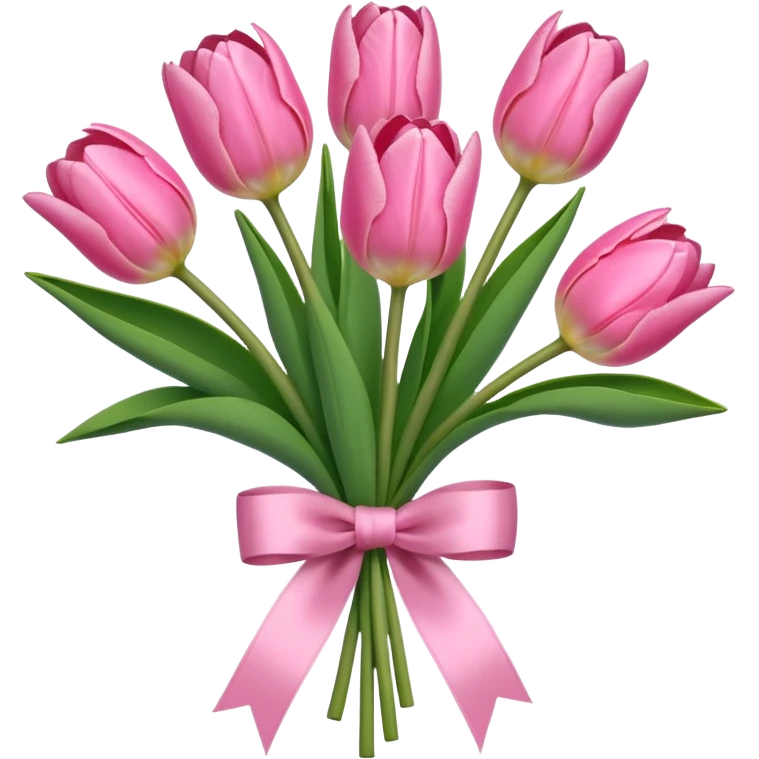Baby Pink tulips tied emoji