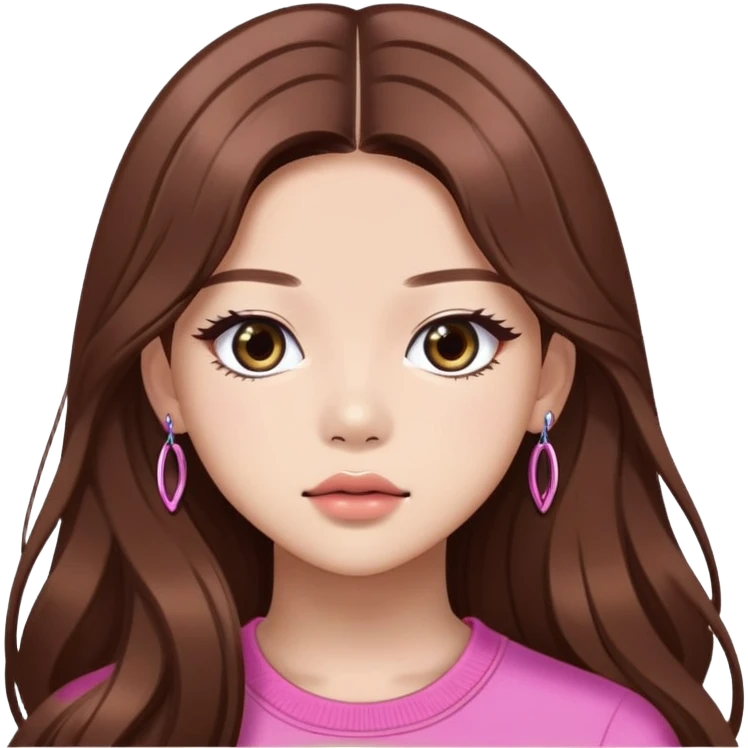 Jennie from BLACKPINK with long brown hair emoji