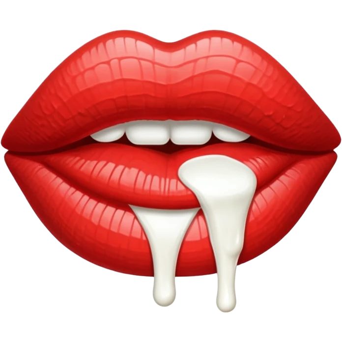 Lips with white glue  emoji