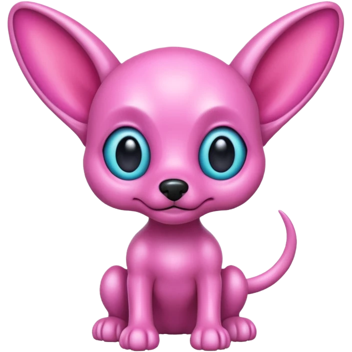 alien dog pink emoji