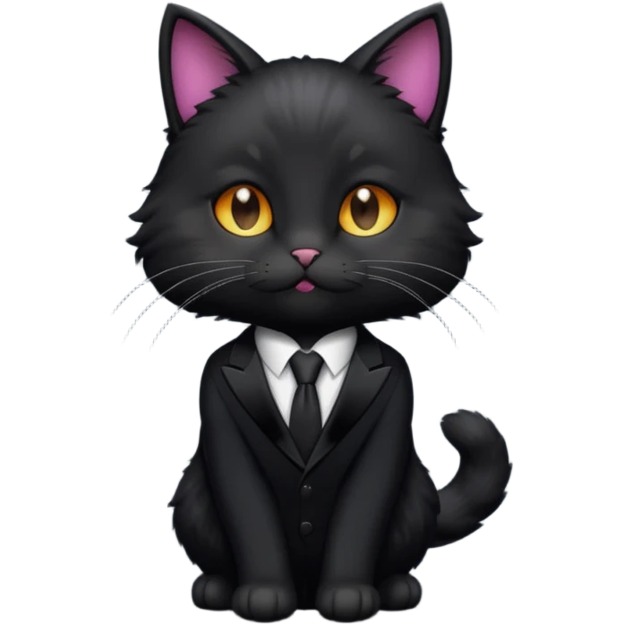 𝐦𝐚𝐠𝐢𝐜 𝐜𝐚𝐭 𝐰𝐢𝐭𝐡 𝐛𝐥𝐚𝐜𝐤 𝐬𝐮𝐢𝐭 emoji
