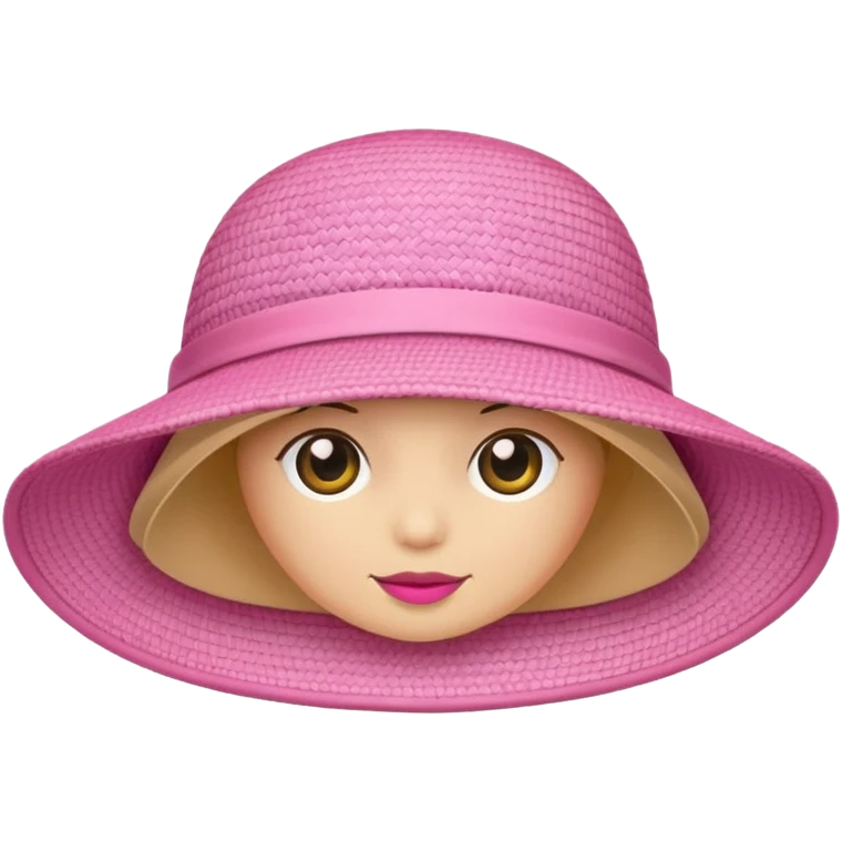 pink sunhat emoji