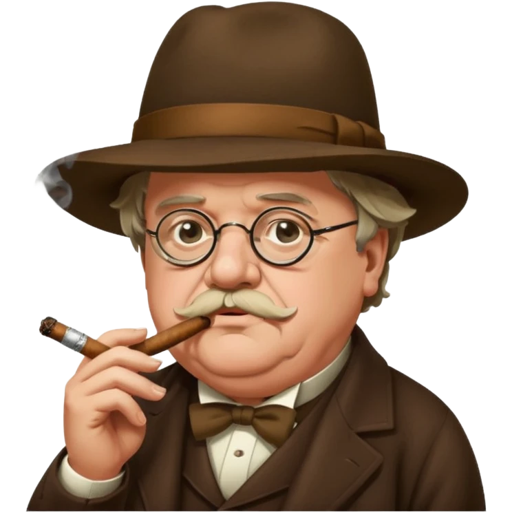 G K Chesterton smoking a cigar emoji