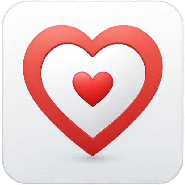 square social media post with a heart icon floating above it. The post includes a simple image and caption lines emoji