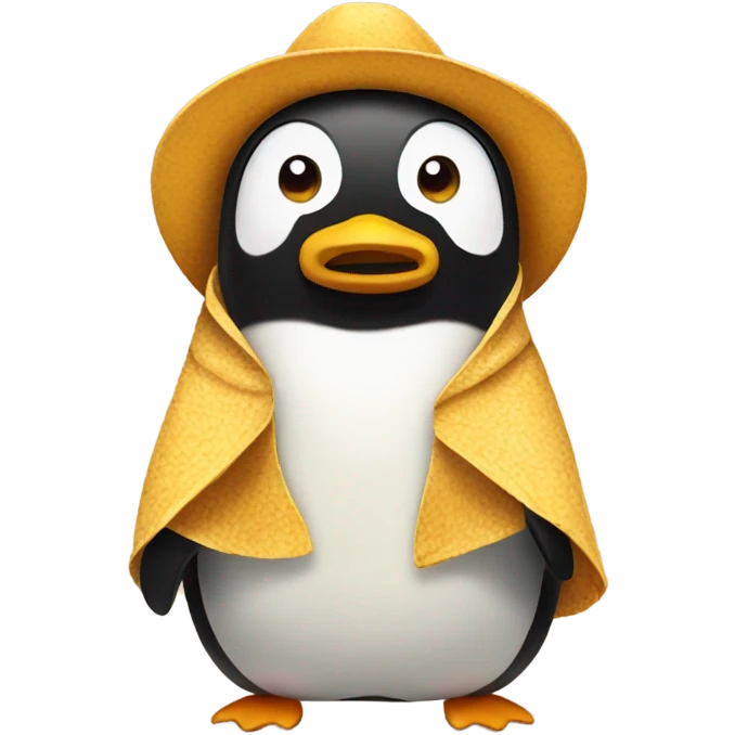 Mustache penguin in taco suit  emoji