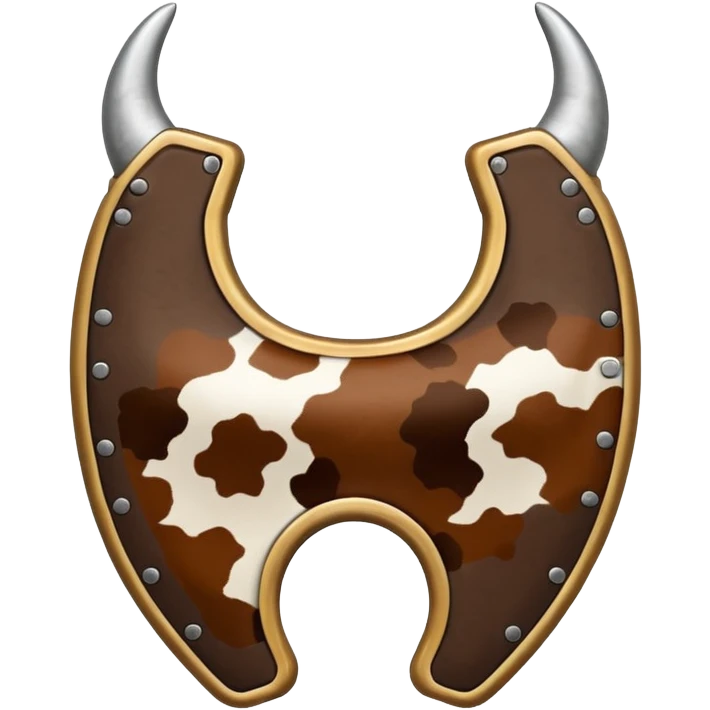 Cow print pattern horseshoe emoji