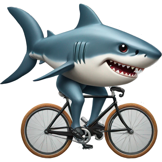 Shark on A bicycle  emoji