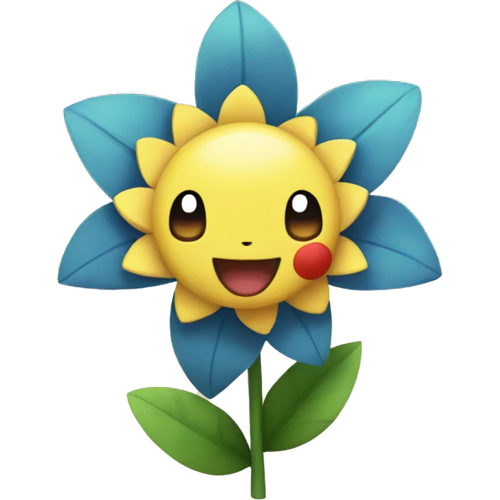 Pokemon standing with flower emoji