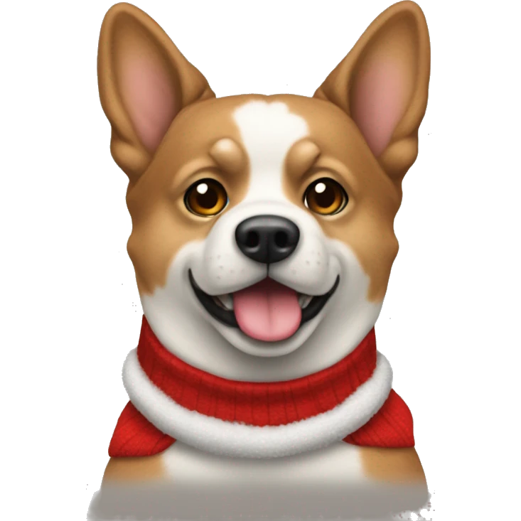 Perro con suéter de navidad emoji