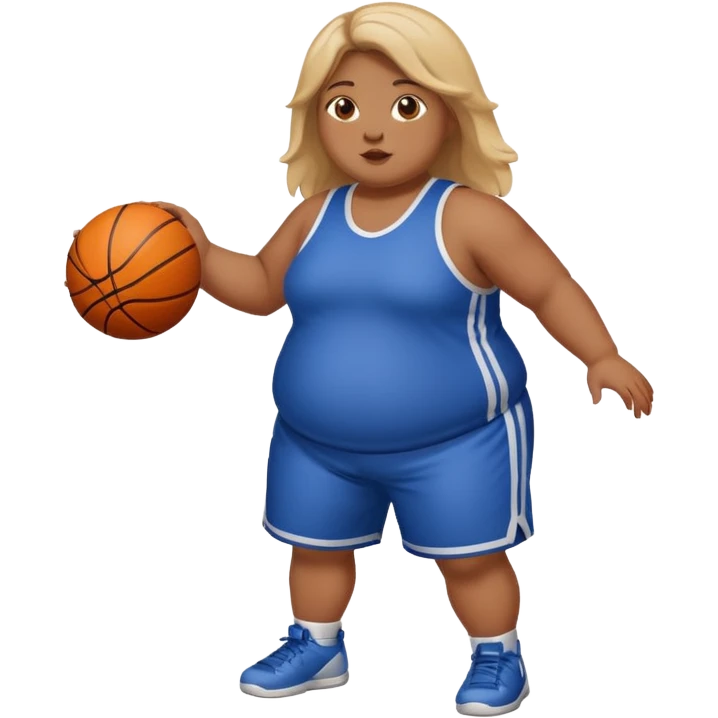Fat girl playing basketball  emoji