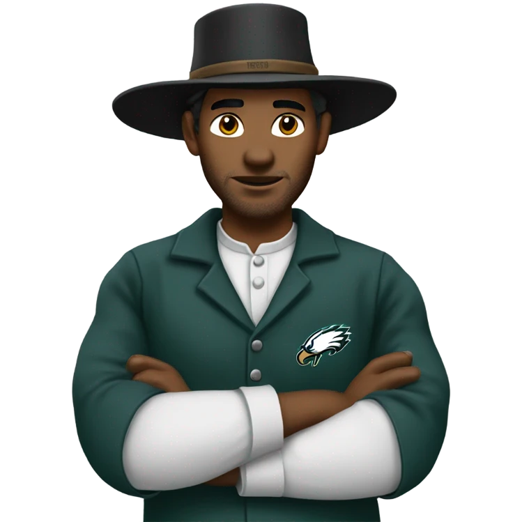 Amish man in eagles clothes emoji