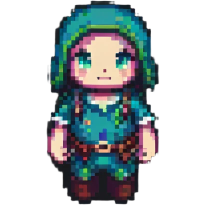 simple character in pixel art style emoji