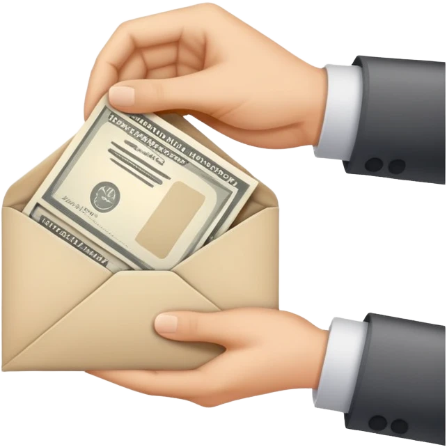 hand receiving salary envelope emoji