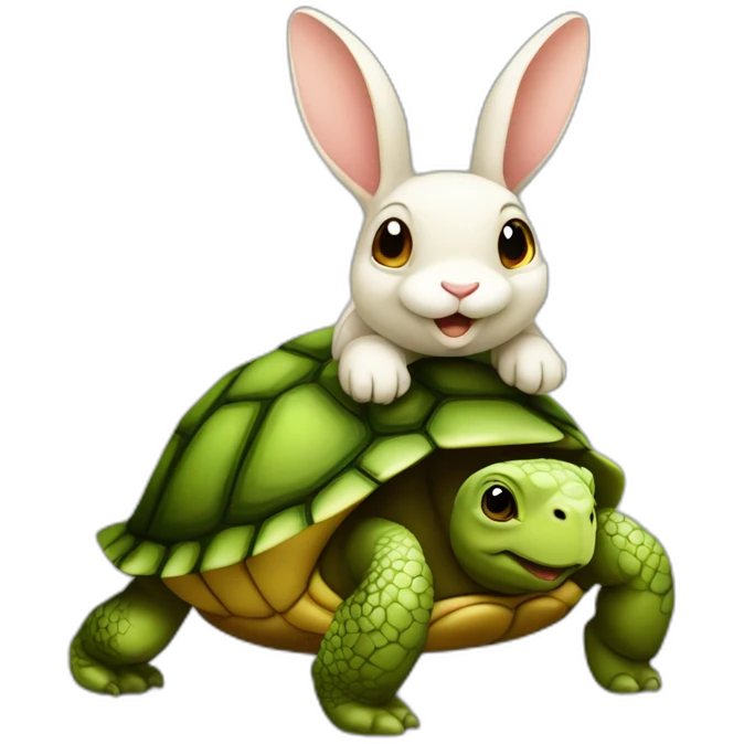 tortue sur lapin emoji