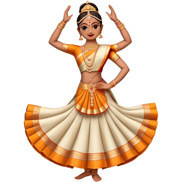 cinematic-realistic-bharatanatyam-dance-emoji,-depicted-as-an-elegant-classical-indian-dance-performance-with-graceful-poses,-intricate-costumes,-and-expressive-hand-gestures,-rendered-with-rich-textures-and-warm-dramatic-lighting, single dancer full body  emoji
