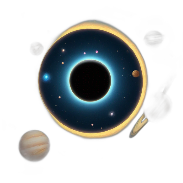 black hole and planets emoji