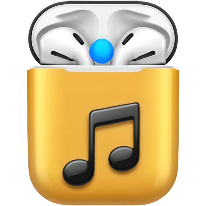 This emoji: 🎶, coming out an AirPod emoji emoji