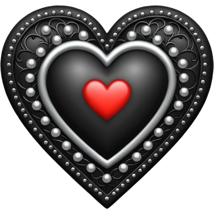 heart with black lace and studs emoji