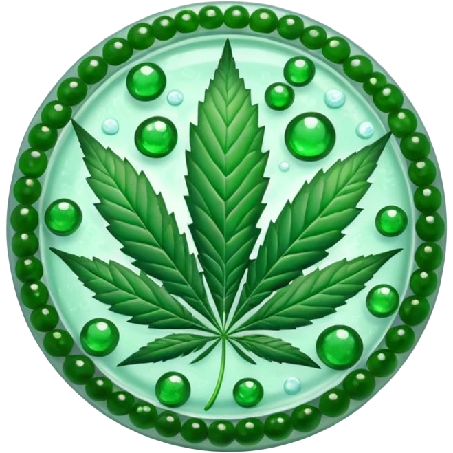 frozen caviar with cannabis leaf emoji